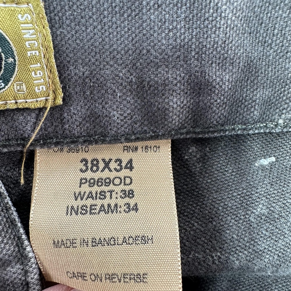Berne Workwear Jeans Mens 38x34 Gray Regular Straight Canvas Carpenter Pants - Picture 4 of 14